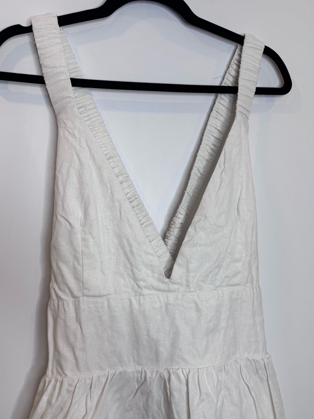 ABERCROMBIE & FITCH Women's Linen Scrunchie Strap Skort white Cross Back XL - Picture 2 of 7
